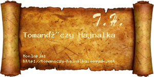 Tomanóczy Hajnalka névjegykártya