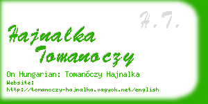 hajnalka tomanoczy business card
